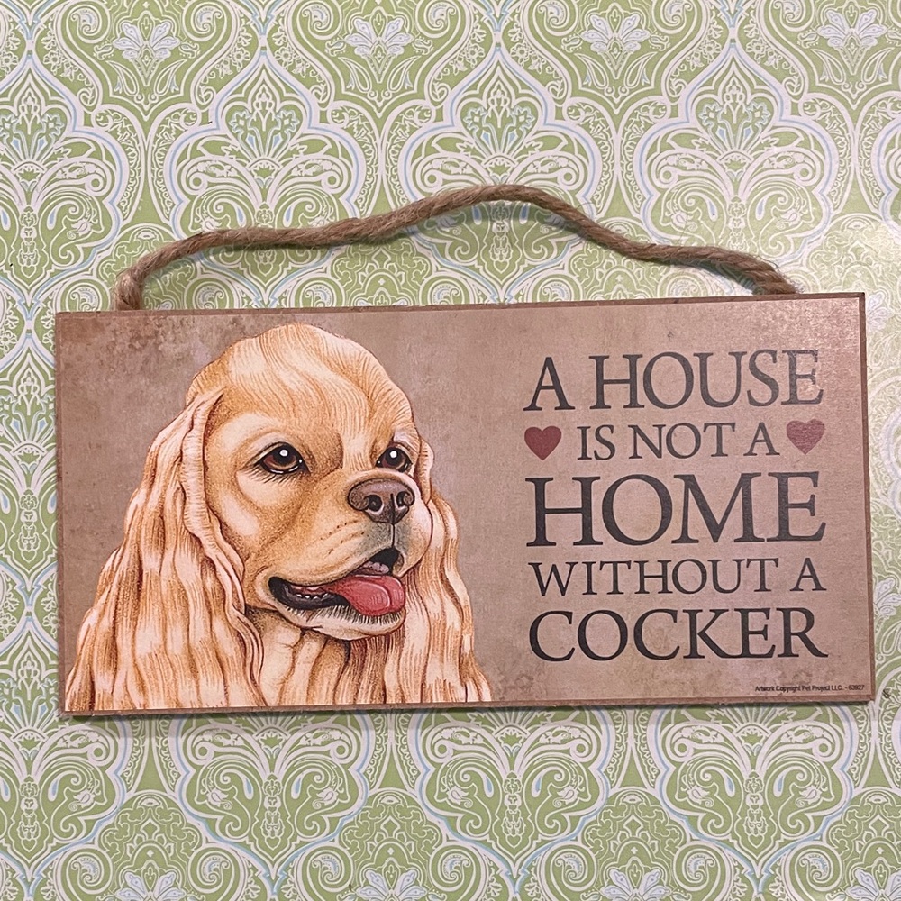 Cocker Spaniel Wall Decor Sign - Brown